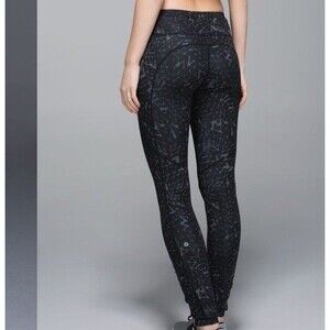 Lululemon Size 6 Speed Tight III 28" Star Crushed Coal Black